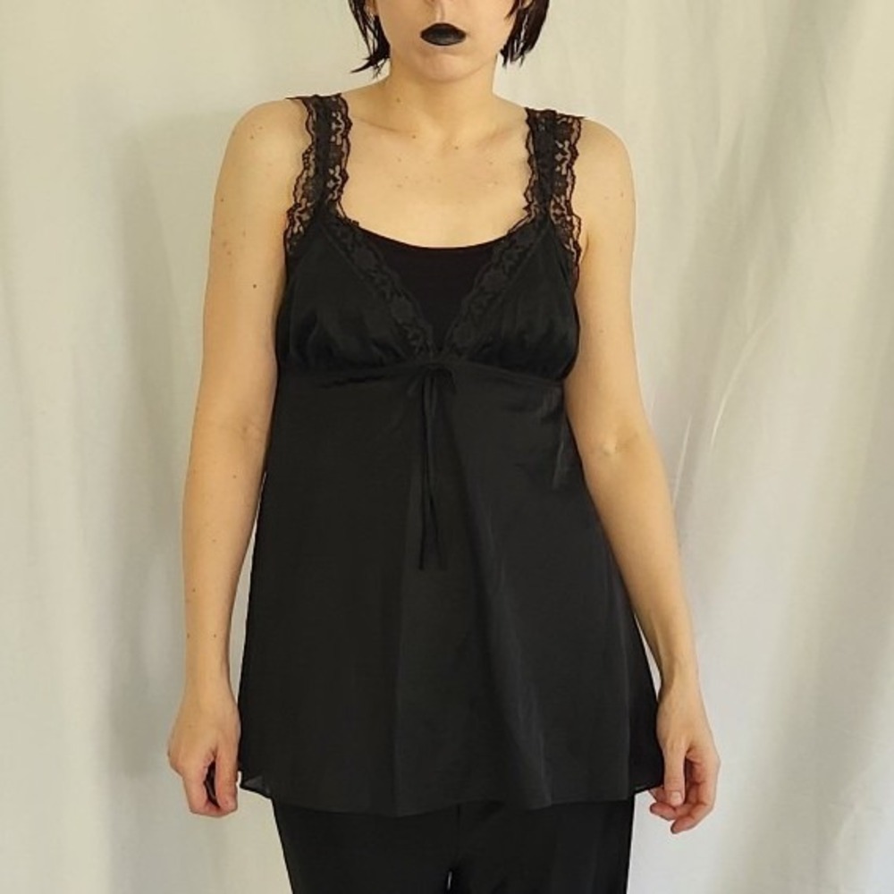 70s/80s Black‎ Lacey Nightie